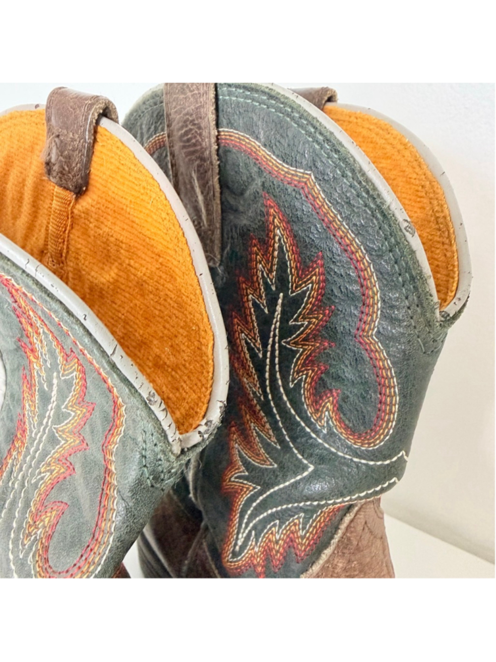 Ariat Kids Wilder Western Boot Youth Size 5 Brown Teal Embroidered Cowboy Rodeo - Picture 9 of 13
